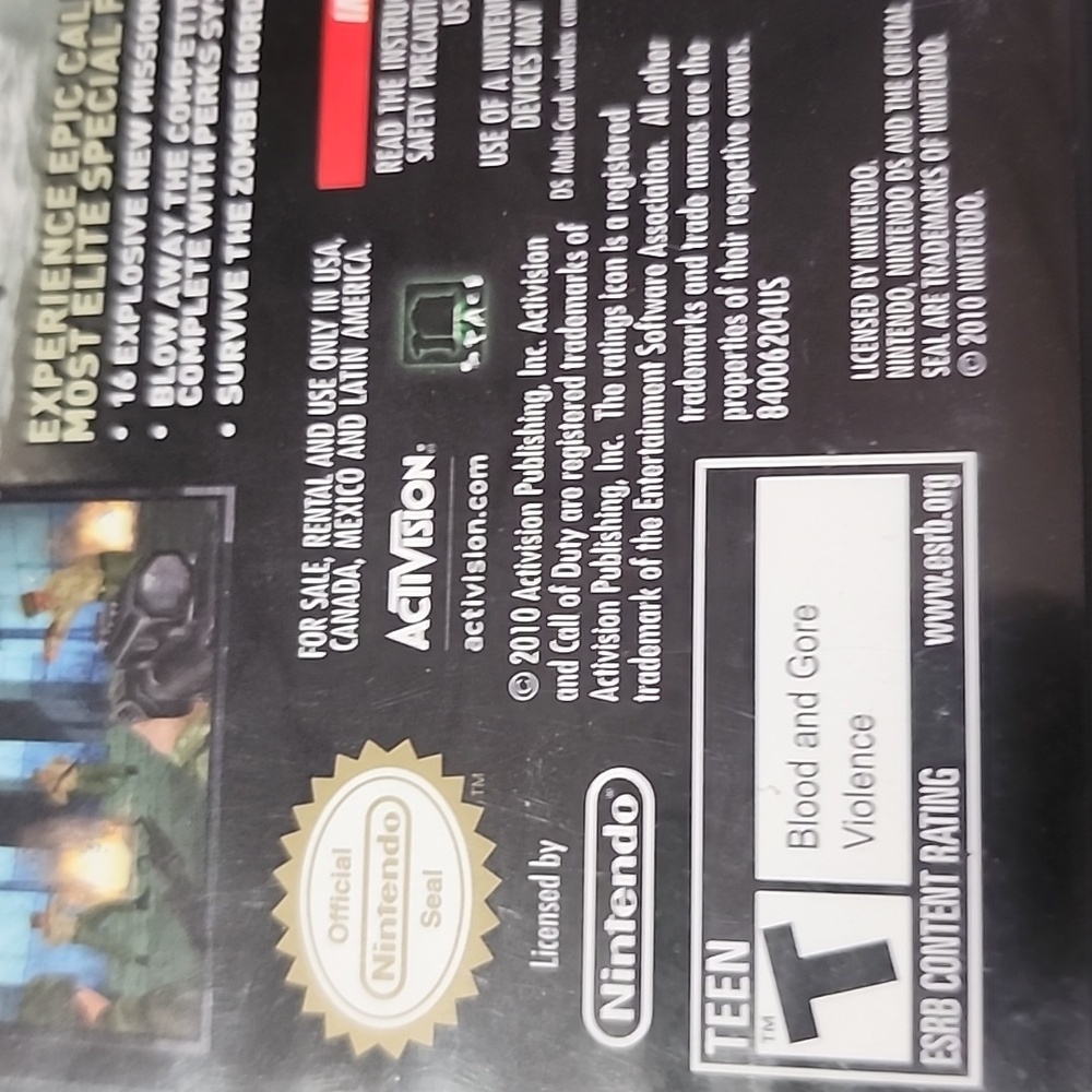 Call of Duty: Black Ops for Nintendo DS - Black. USED. - Picture 9 of 9